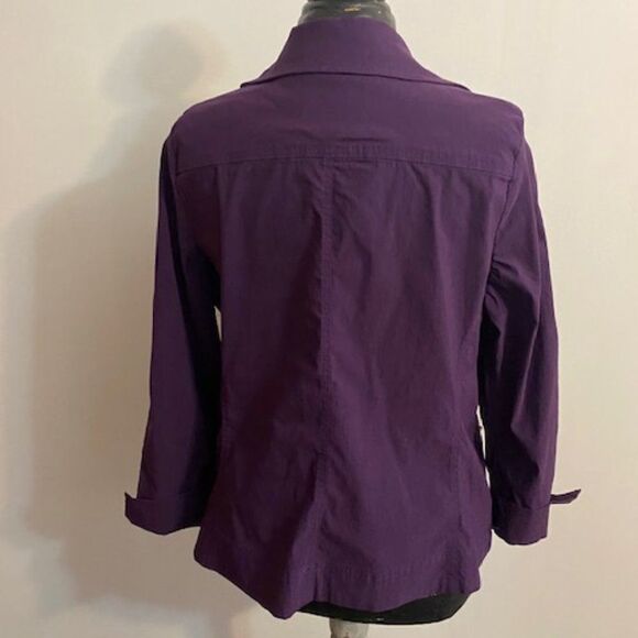 Windrige by Cheryl Nash Purple windbreaker with cuffed sleeves, size XL - Picture 2 of 3
